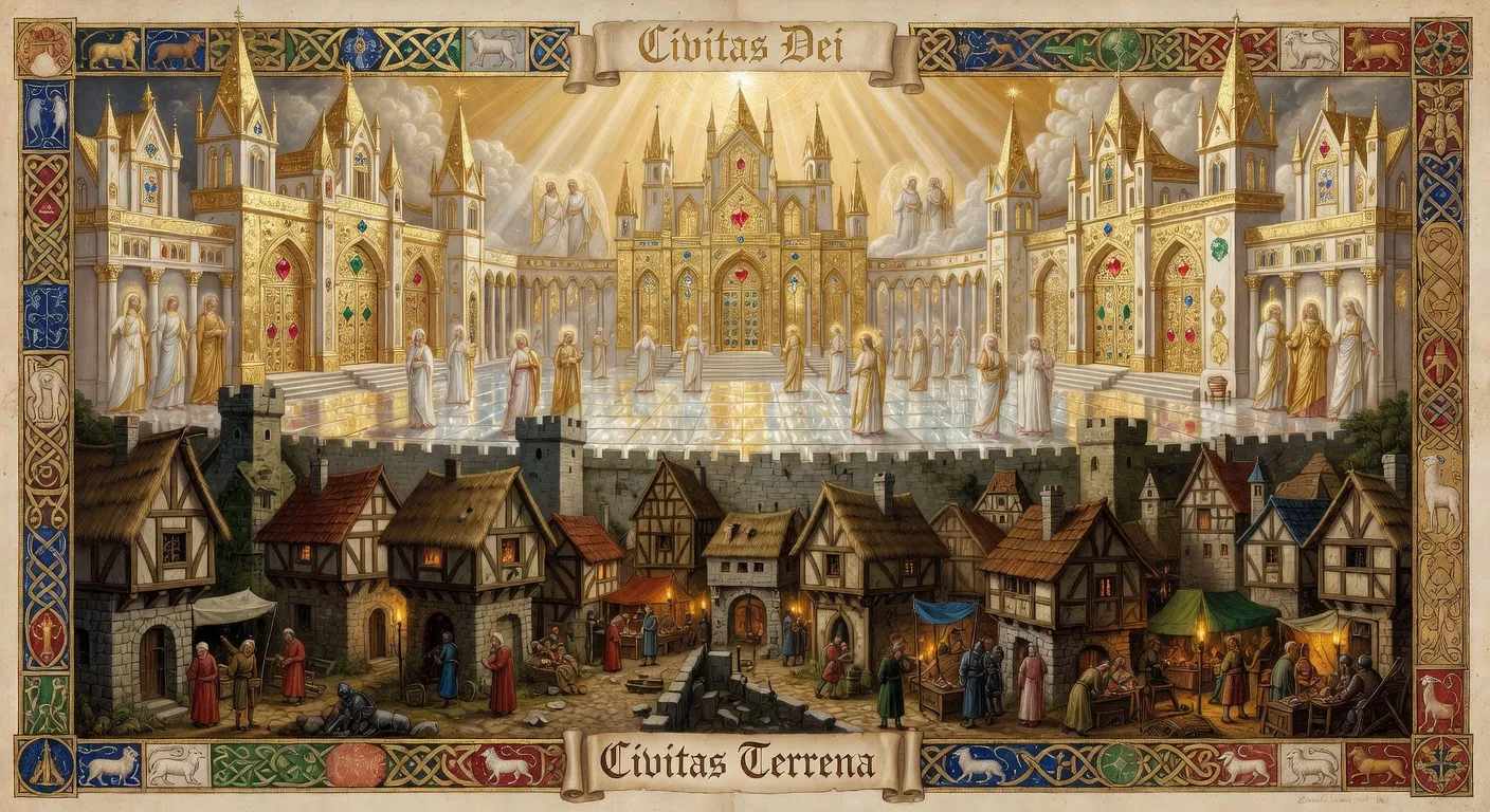 Ruines romaines evoquant le sac de Rome en 410 qui inspira la redaction de La Cite de Dieu