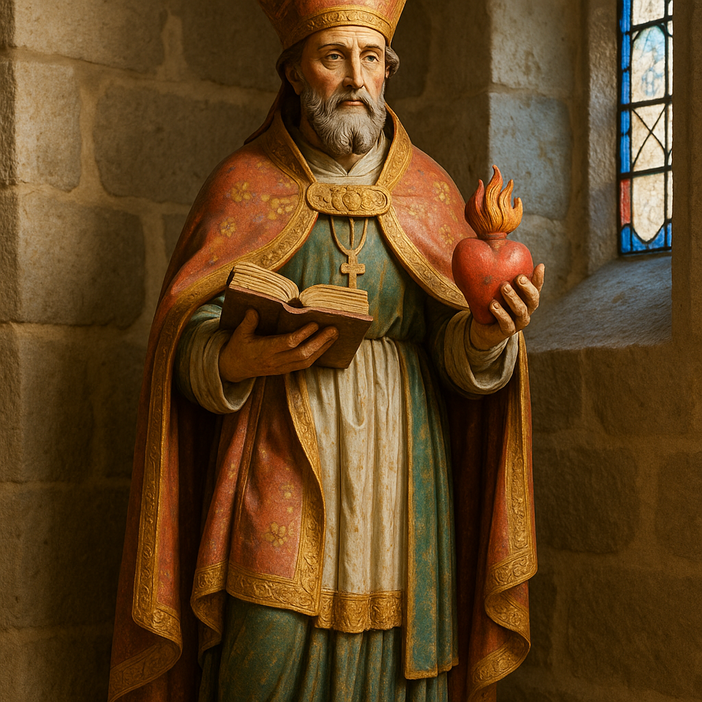 Représentation de saint Augustin en évêque dans une église du Limousin