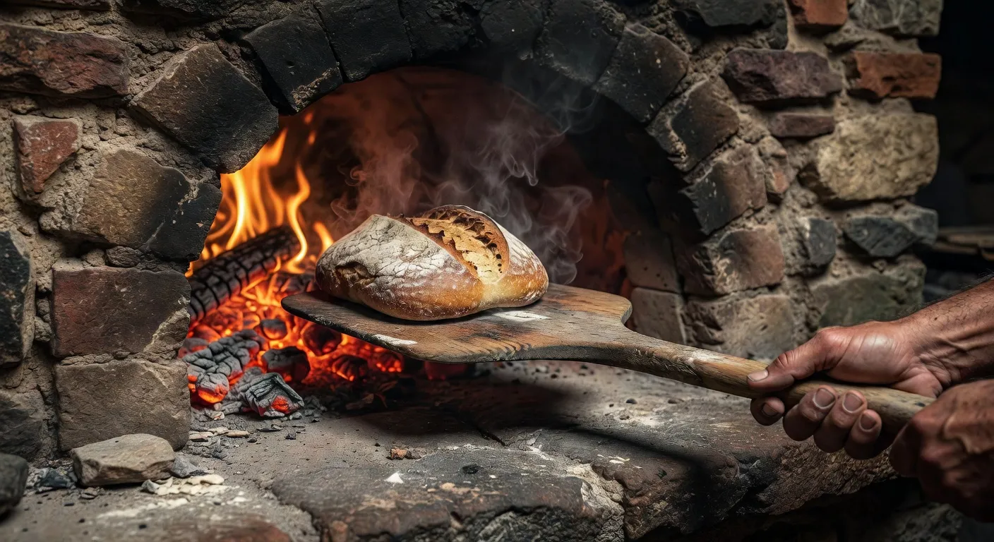 Detail de la voute en pierre d'un four a pain traditionnel en Correze
