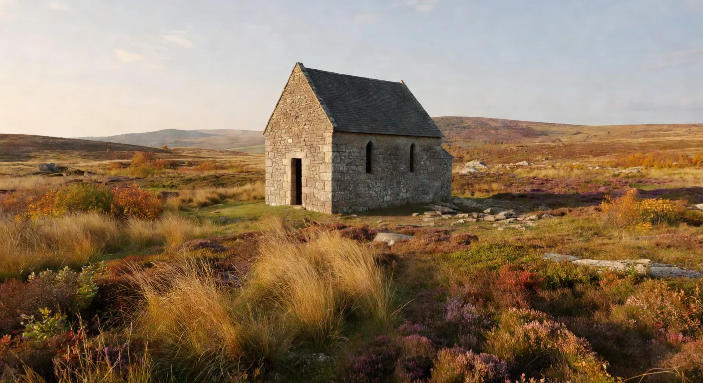 Petite chapelle rurale isolée dans les landes des Monédières, XIIIe siècle