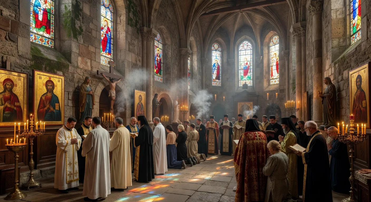 Icone representant la Trinite, symbole du dialogue theologiqe entre Orient et Occident