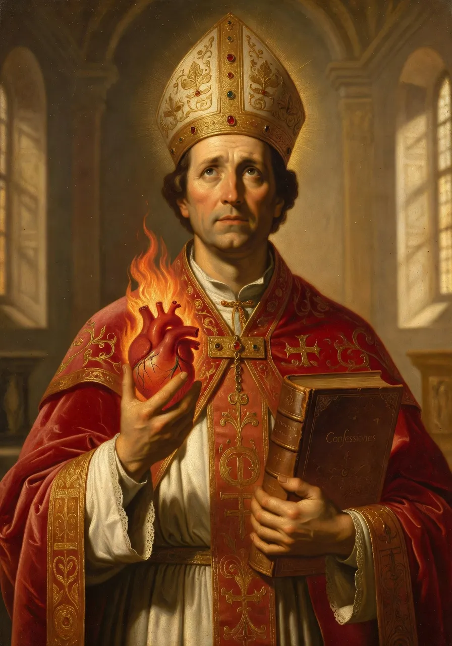 Representation de saint Augustin d'Hippone, Pere de l'Eglise latine