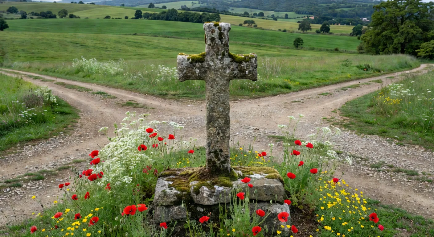 Paysage du Limousin avec eglise romane