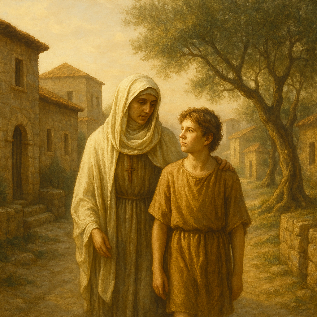 Représentation de sainte Monique et de saint Augustin
