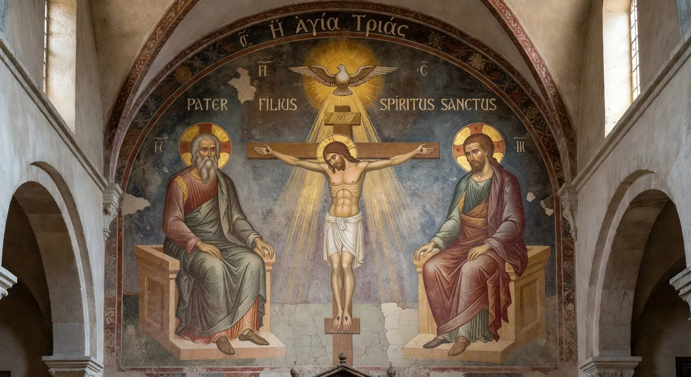 Icone representant la Trinite et le debat sur le Filioque