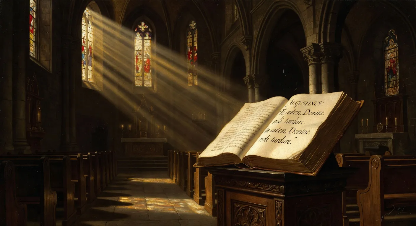 Lumiere divine traversant les vitraux d'une eglise