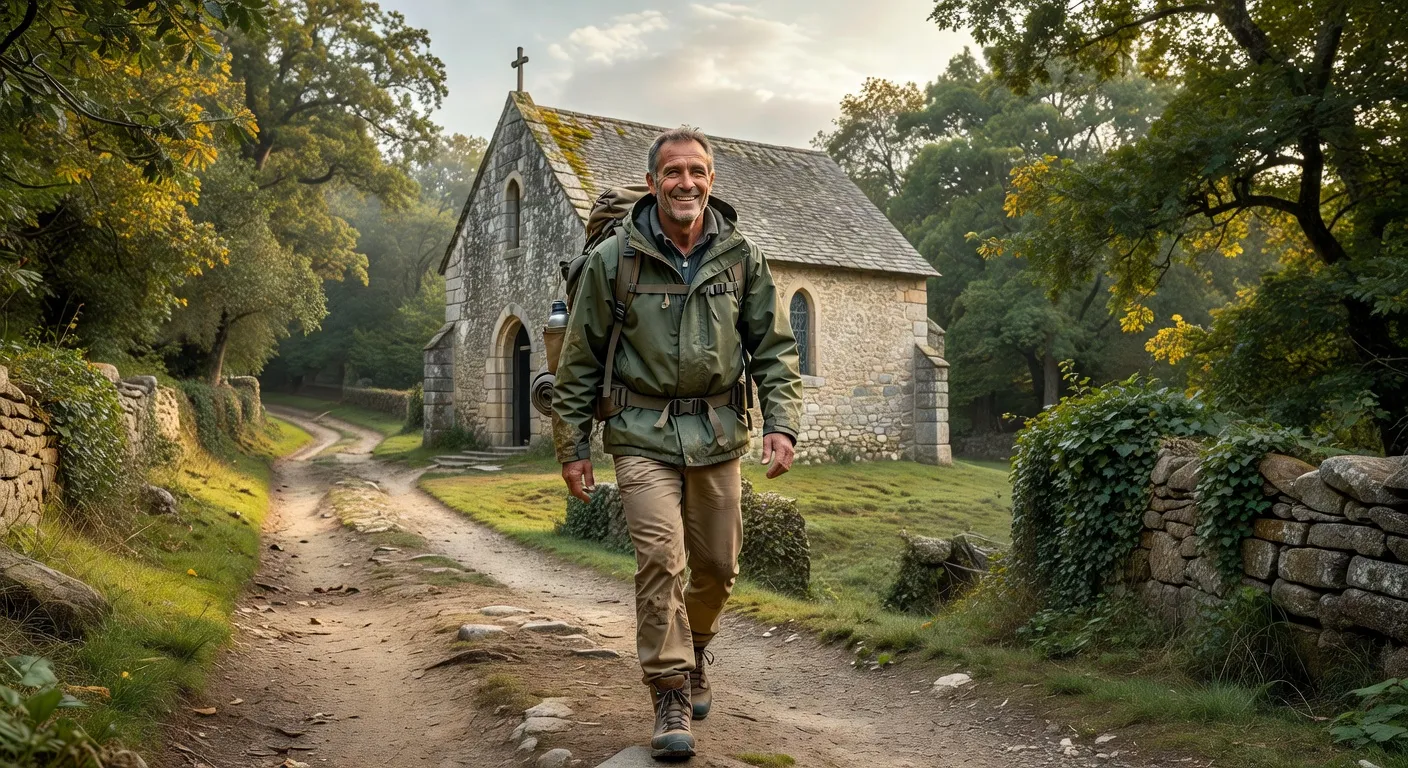 Guide de patrimoine sur un sentier correzien avec chapelle