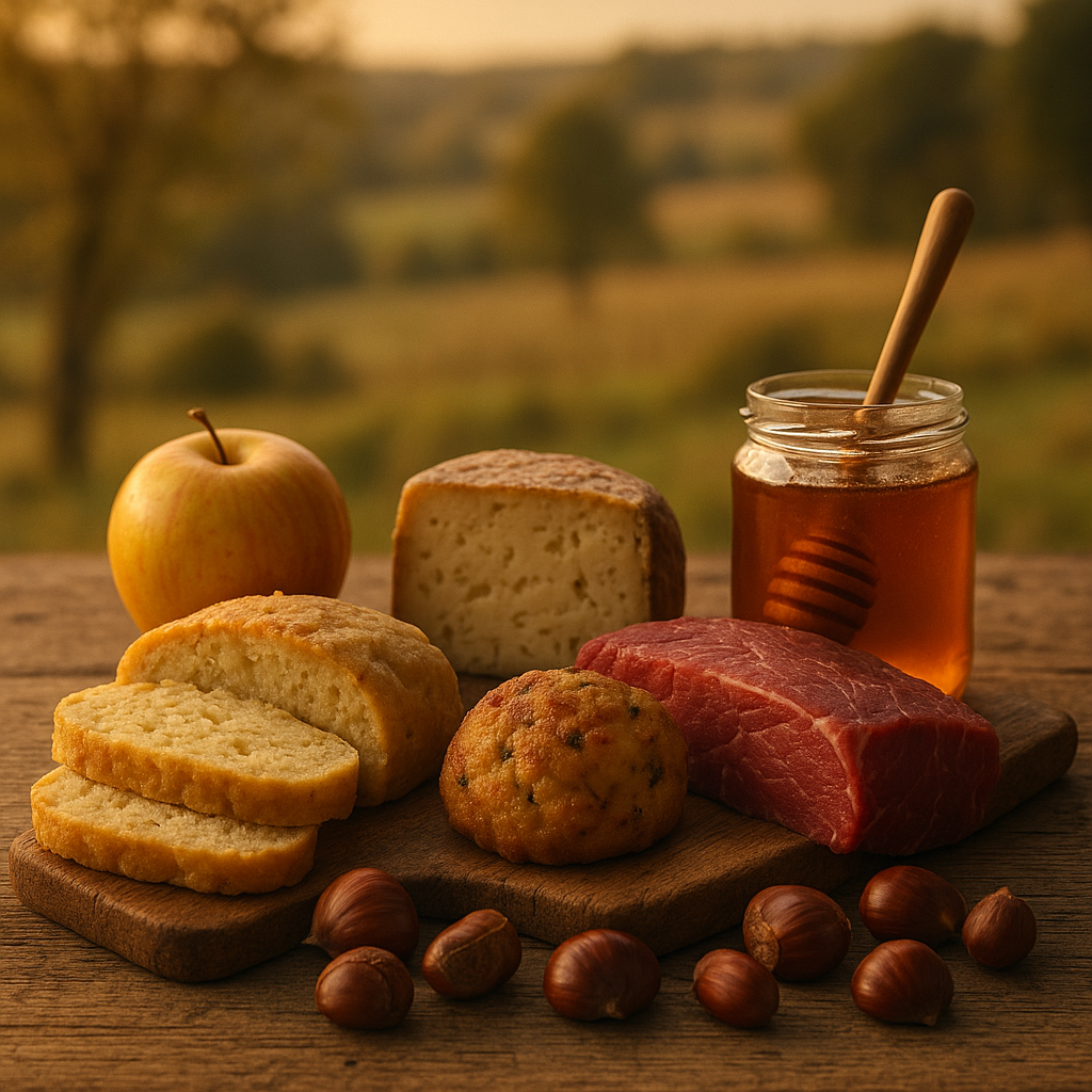 Plateau de spécialités culinaires corréziennes